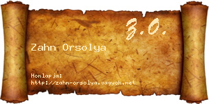 Zahn Orsolya névjegykártya